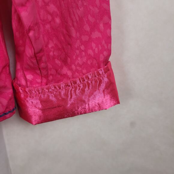 Roar pink embroidered sequined satin trim button up western shirt Large Cowgirl - Picture 6 of 10